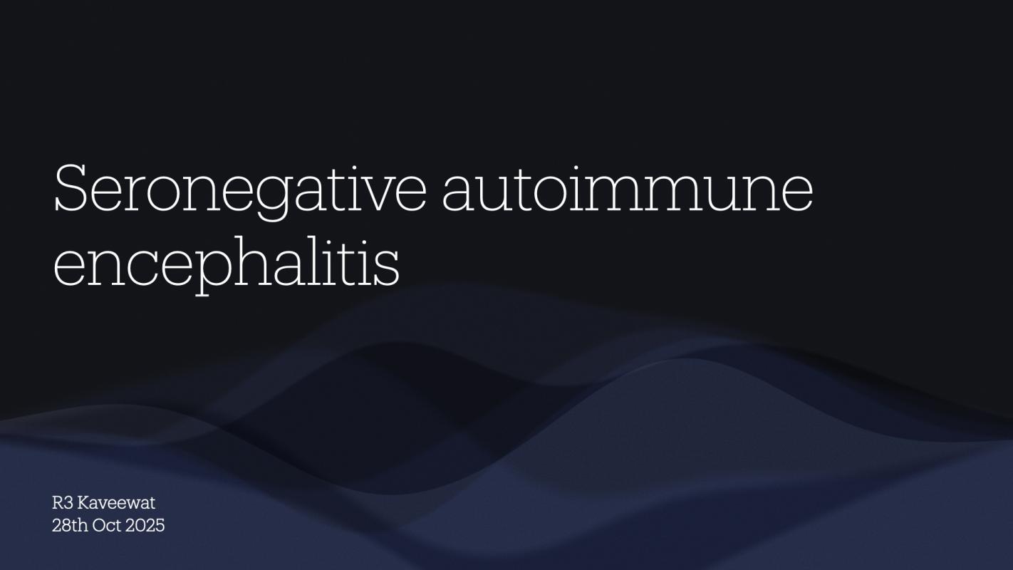 Seronegative autoimmune encephalitis